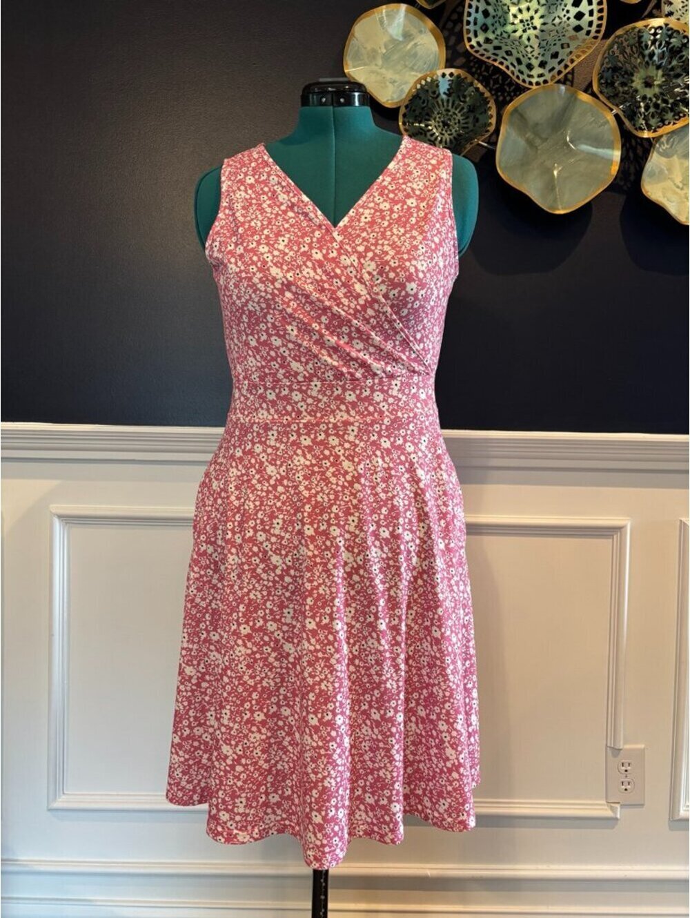 Naggoo Pink Floral Sleeveless Fit & Flare Dress Medium